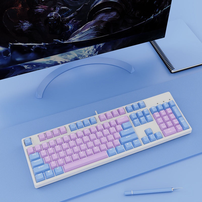 Two-Color Wired Mechanical Keyboard (Hot-Swappable)