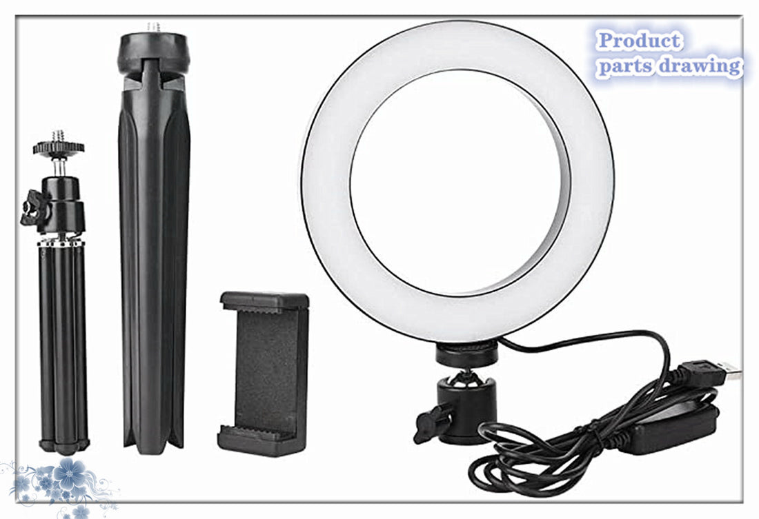 360° Rotatable Desktop Ring Light with Tripod (Apple Compatible)