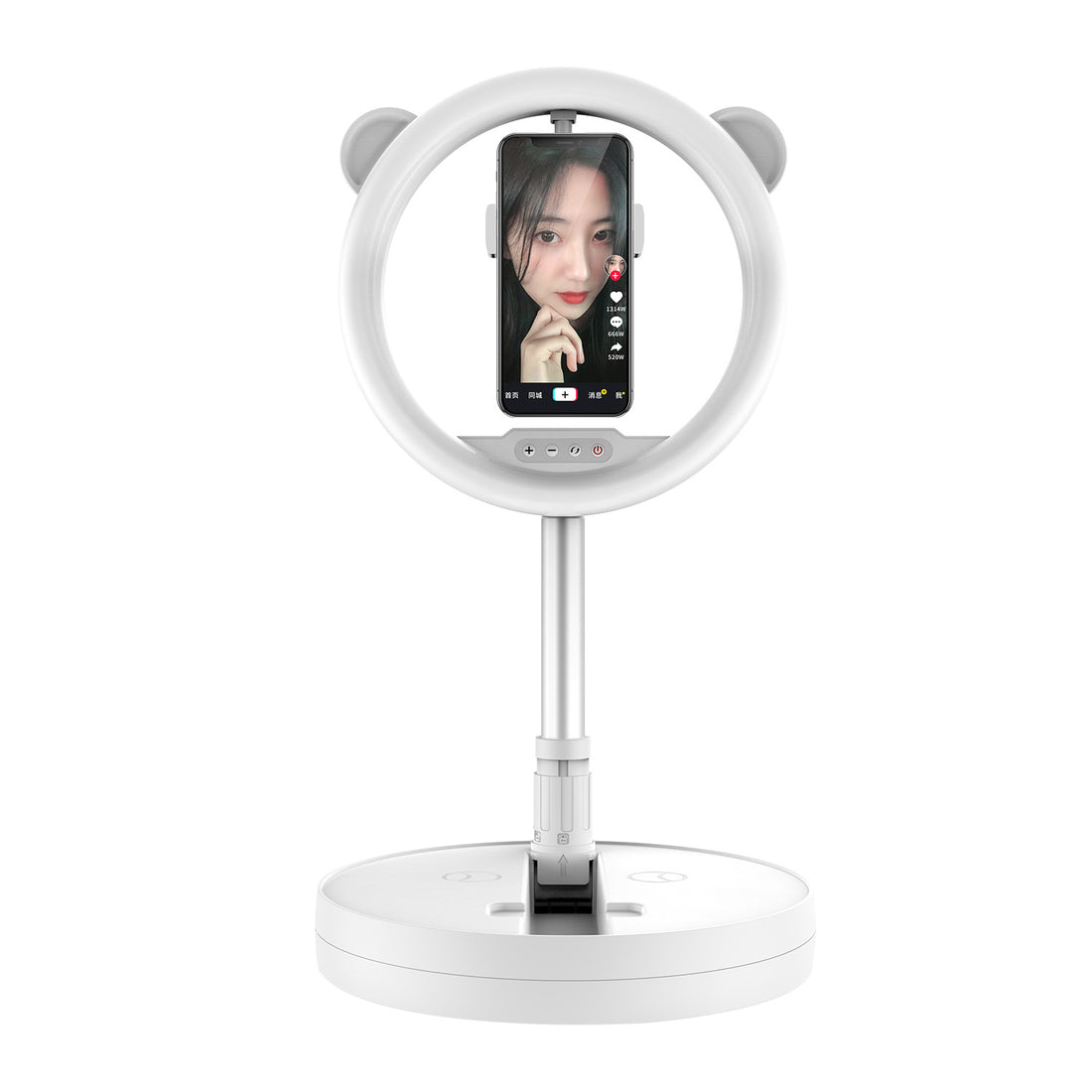 Foldable LED Ring Light for Mobile Live Streaming