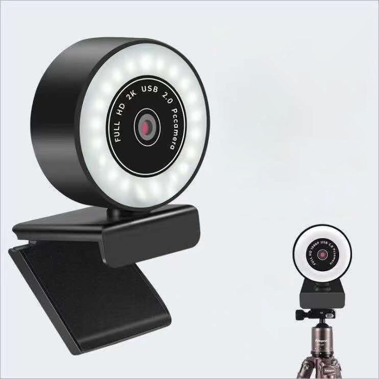 HD USB Webcam with Fill Light for Streaming