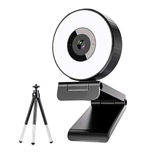 HD USB Webcam with Fill Light for Streaming