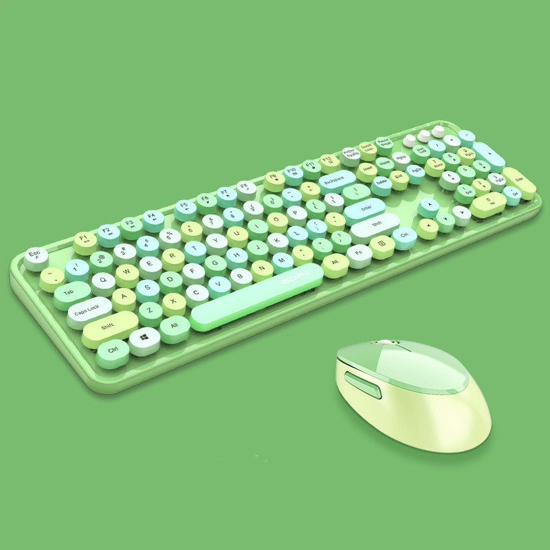 Wireless Keyboard And Mouse Set For Girls Office Typing
