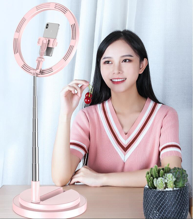 Apple-Compatible 10" LED Selfie Ring Light with Tripod