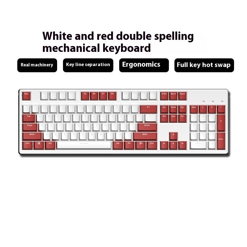 Two-Color Wired Mechanical Keyboard (Hot-Swappable)