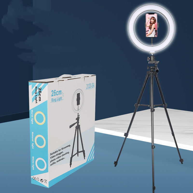 Apple-Compatible LED Ring Light with Tripod