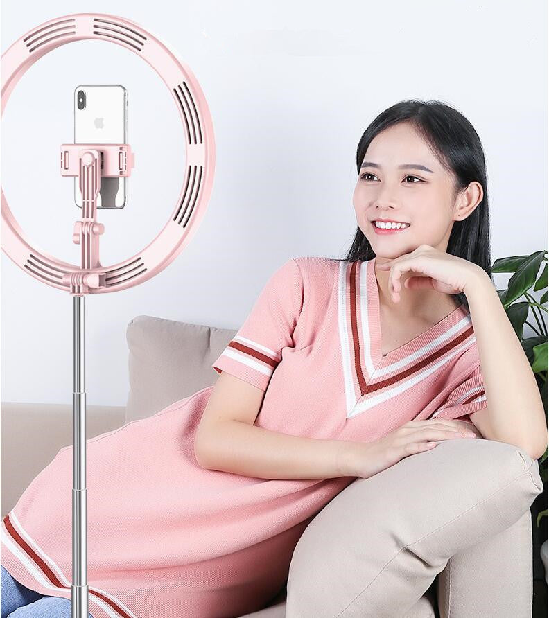 Apple-Compatible 10" LED Selfie Ring Light with Tripod
