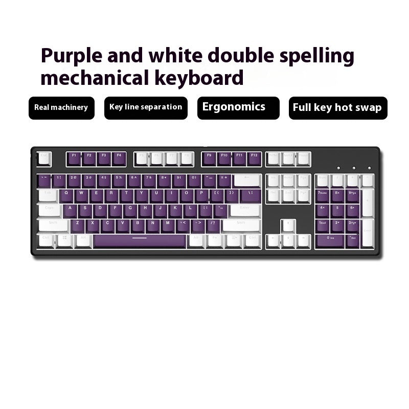 Two-Color Wired Mechanical Keyboard (Hot-Swappable)
