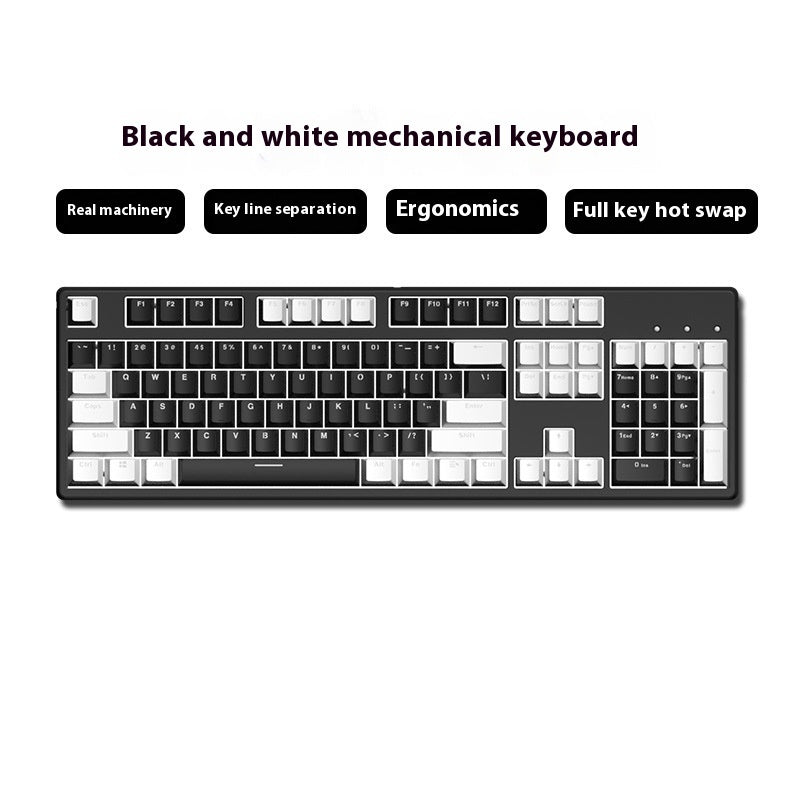 Two-Color Wired Mechanical Keyboard (Hot-Swappable)