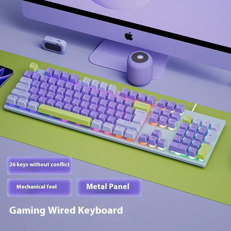 Wired Keyboard Mechanical Feeling Mouse Suit
