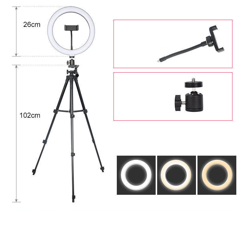 Apple-Compatible LED Ring Light with Tripod