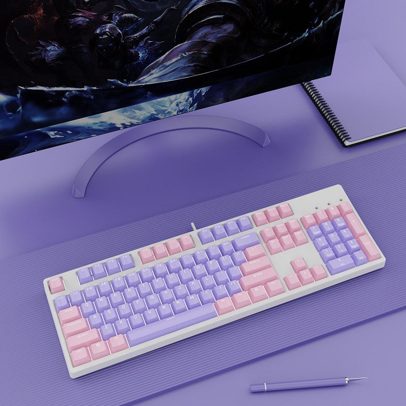 Two-Color Wired Mechanical Keyboard (Hot-Swappable)