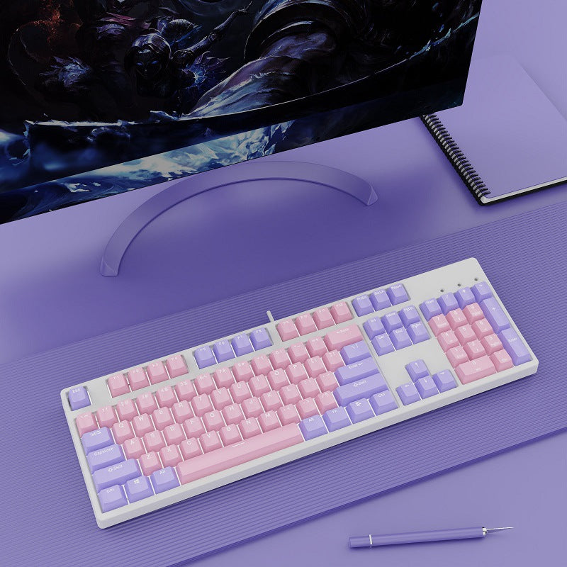 Two-Color Wired Mechanical Keyboard (Hot-Swappable)