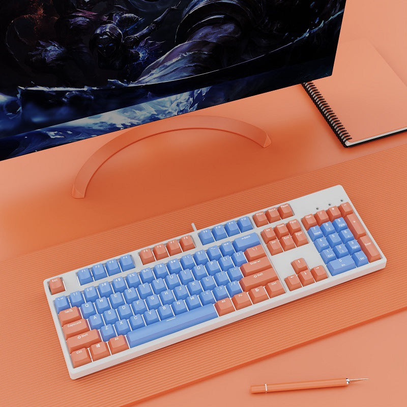 Two-Color Wired Mechanical Keyboard (Hot-Swappable)