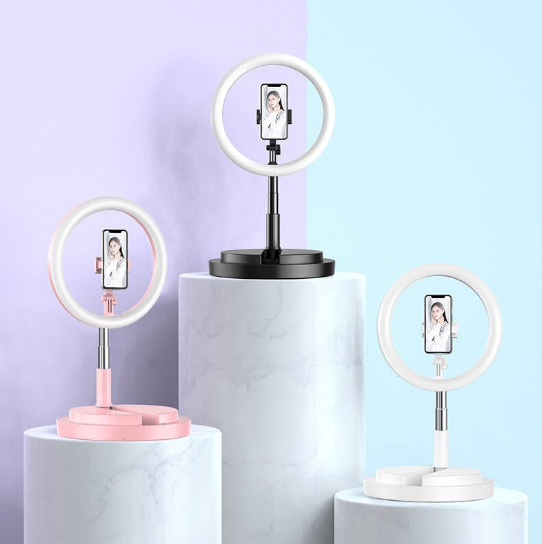 Apple-Compatible 10" LED Selfie Ring Light with Tripod