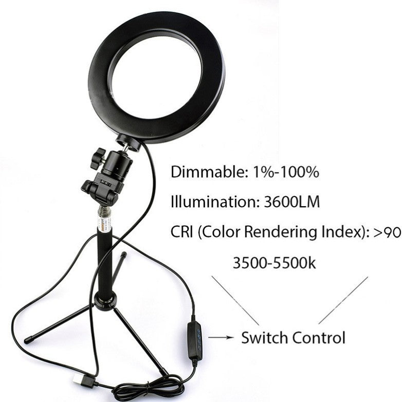 Apple-Compatible LED Fill Light with Tripod