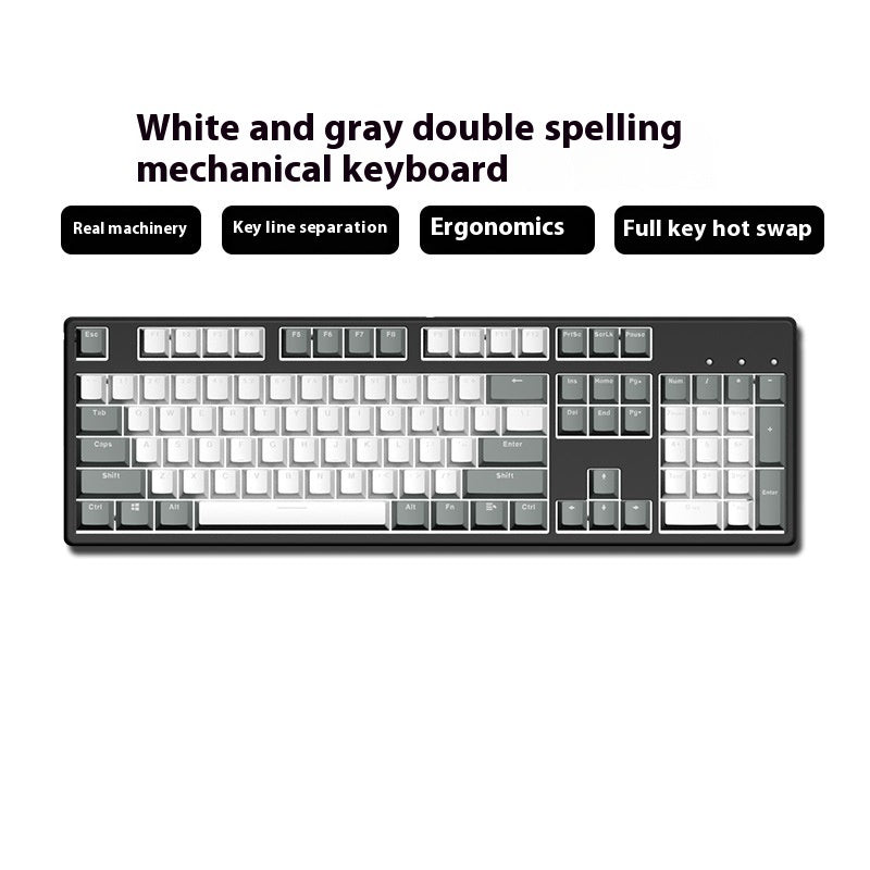 Two-Color Wired Mechanical Keyboard (Hot-Swappable)