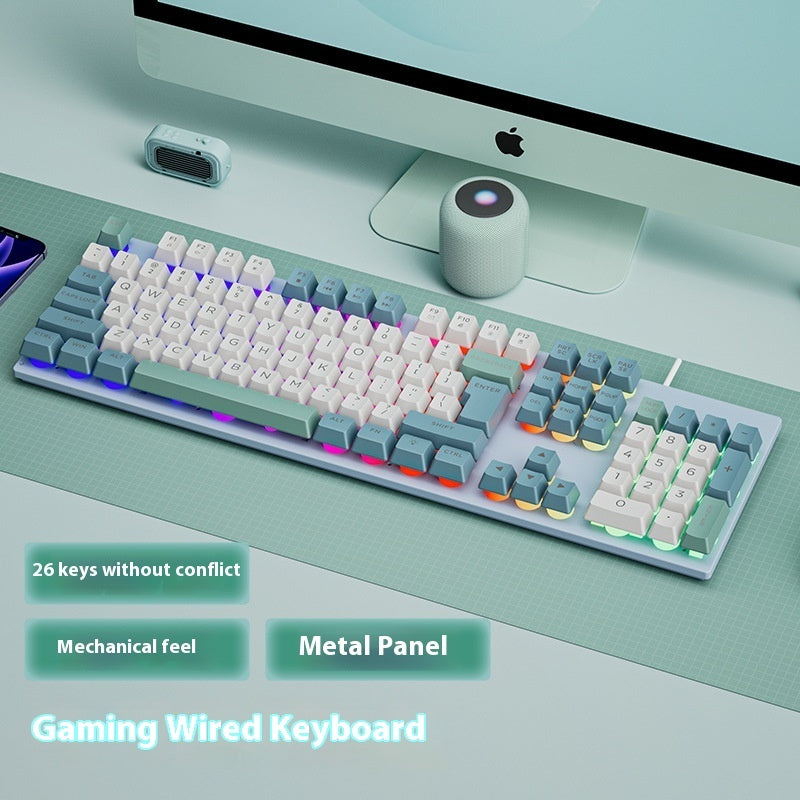 Wired Keyboard Mechanical Feeling Mouse Suit