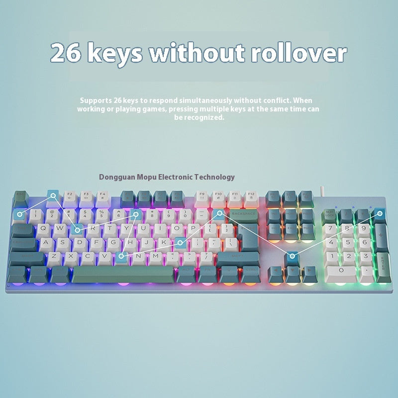Wired Keyboard Mechanical Feeling Mouse Suit