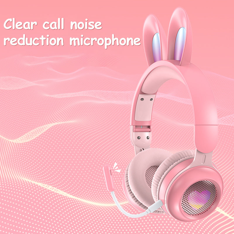 Wireless Luminous Rabbit Ear Headphones with Mic