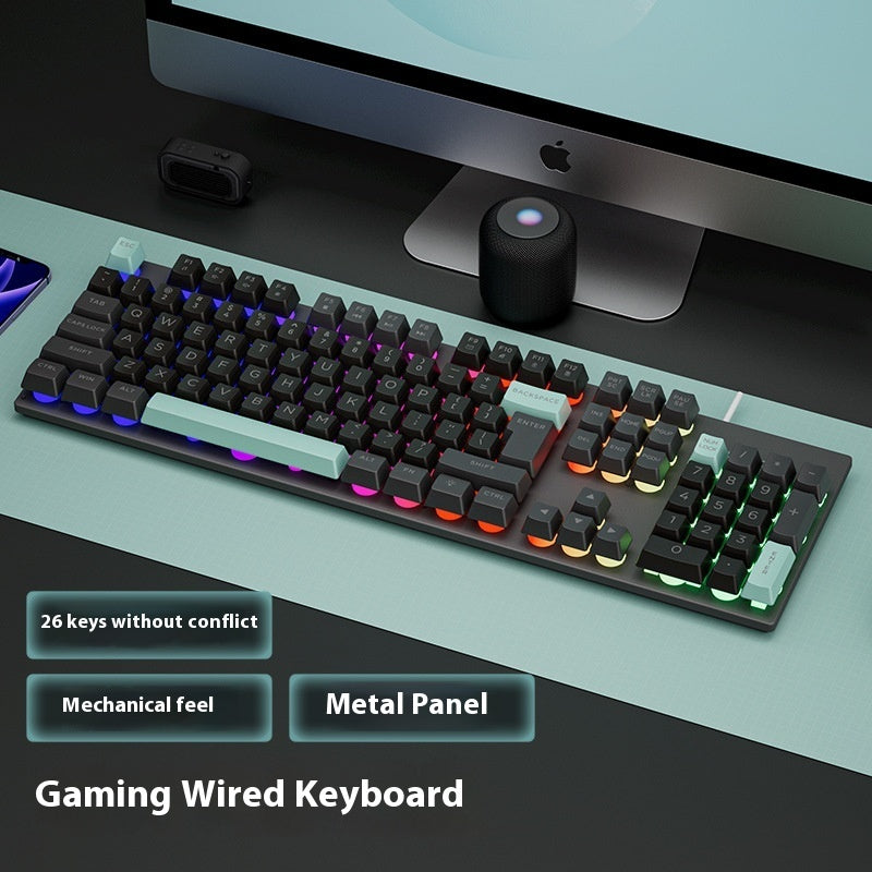 Wired Keyboard Mechanical Feeling Mouse Suit