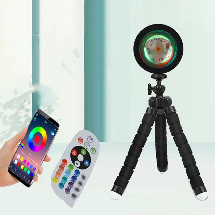 Sunset Net Red Sunset Atmosphere Light Octopus Tripod