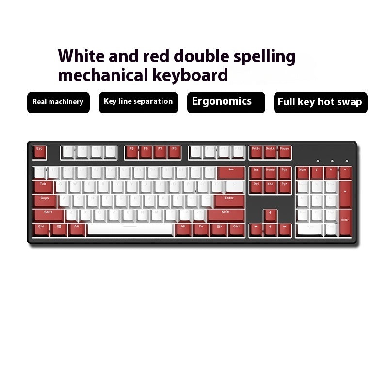 Two-Color Wired Mechanical Keyboard (Hot-Swappable)