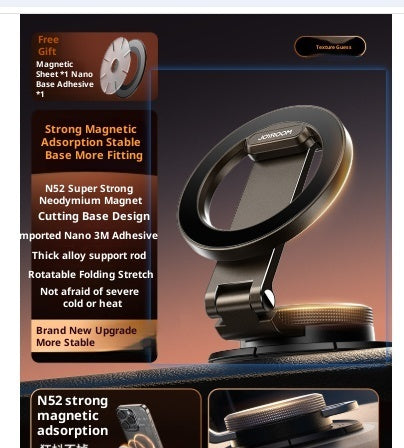 Adhesive Magnetic Folding Car Phone Holder