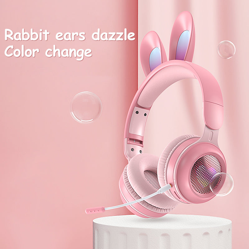 Wireless Luminous Rabbit Ear Headphones with Mic