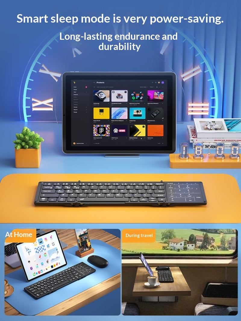 Foldable Bluetooth Wireless Keyboard with Touchpad