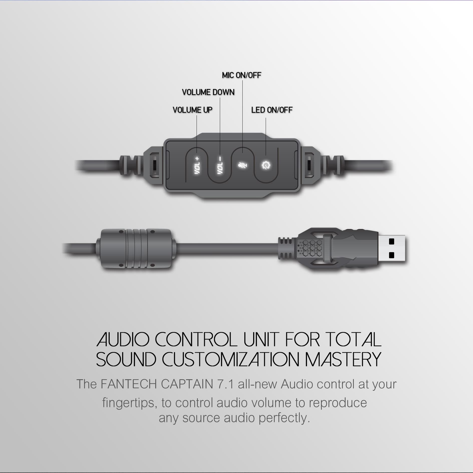 Wired Gaming Headset with LED & Mic