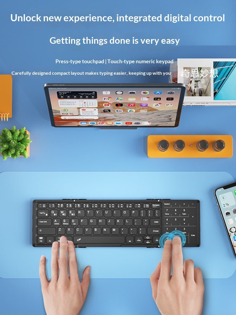Foldable Bluetooth Wireless Keyboard with Touchpad